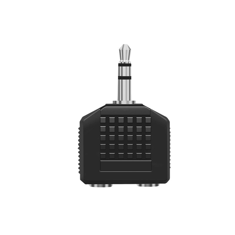 Audio-Adapter, 3,5 mm 3-Pin/M zu 2x 3,5 mm 3-Pin/F, schwarz