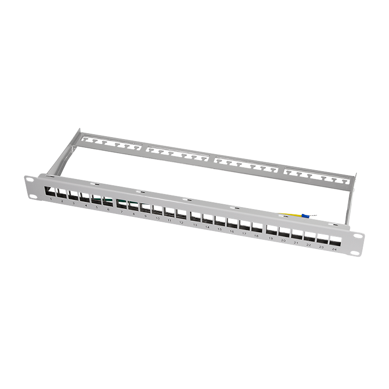 19" Patchpanel für 24 Keystone Module, 1 HE, unbestückt, grau