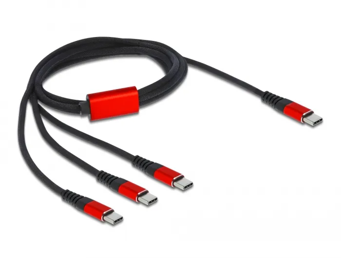 USB Ladekabel 3 in 1 USB Type-C™ zu 3 x USB Type-C™ 1 m, Delock® [86713]