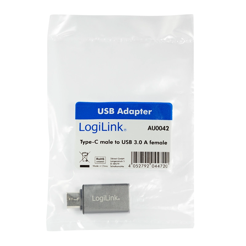 USB 3.2 Gen1 Type-C Adapter, C/M zu USB-A/F, OTG, silber
