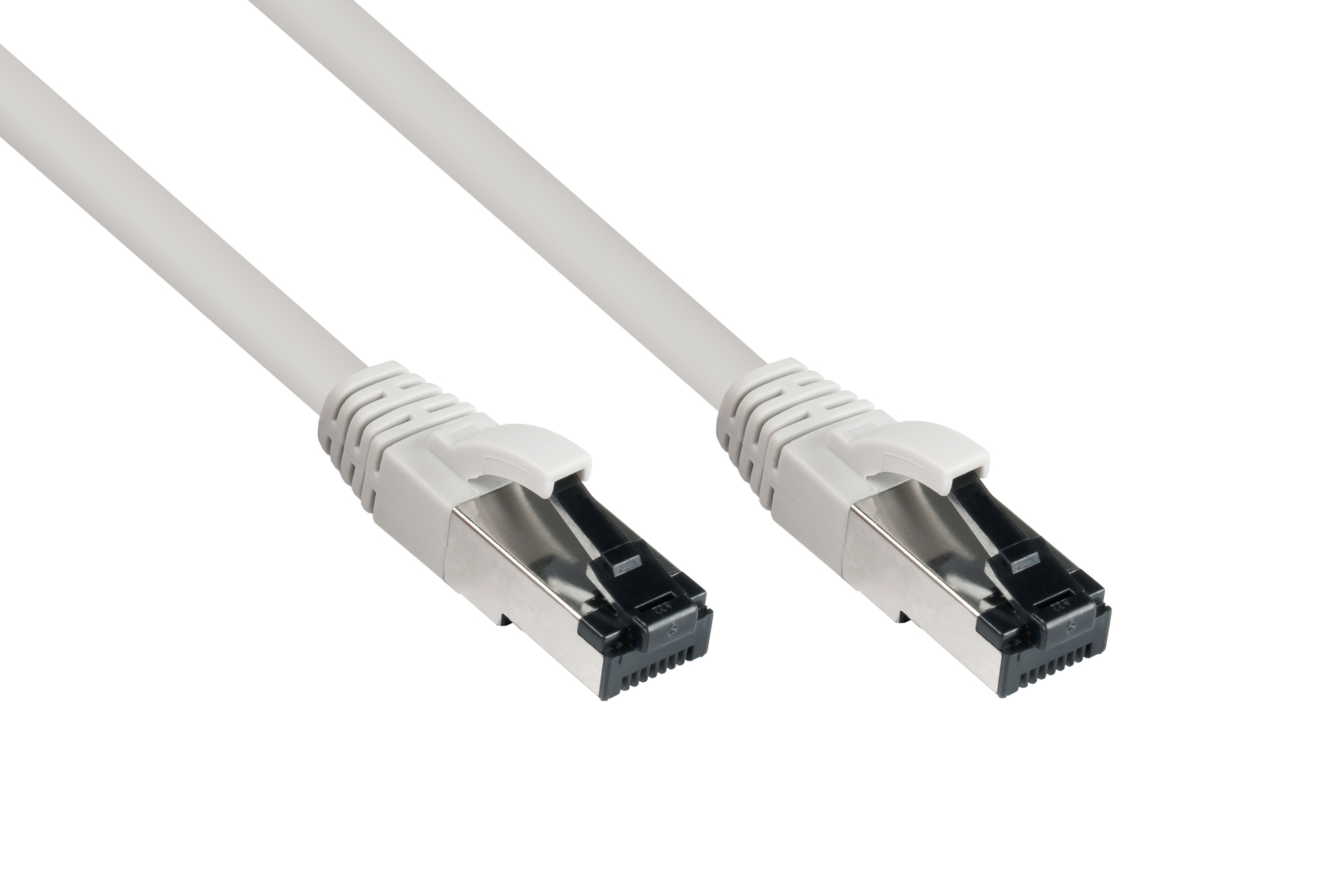 RNS® Patchkabel Cat. 8.1, S/FTP, PiMF, halogenfrei (LSZH), CU, AWG26, 2000MHz, 40Gbit/s, grau, 10m,