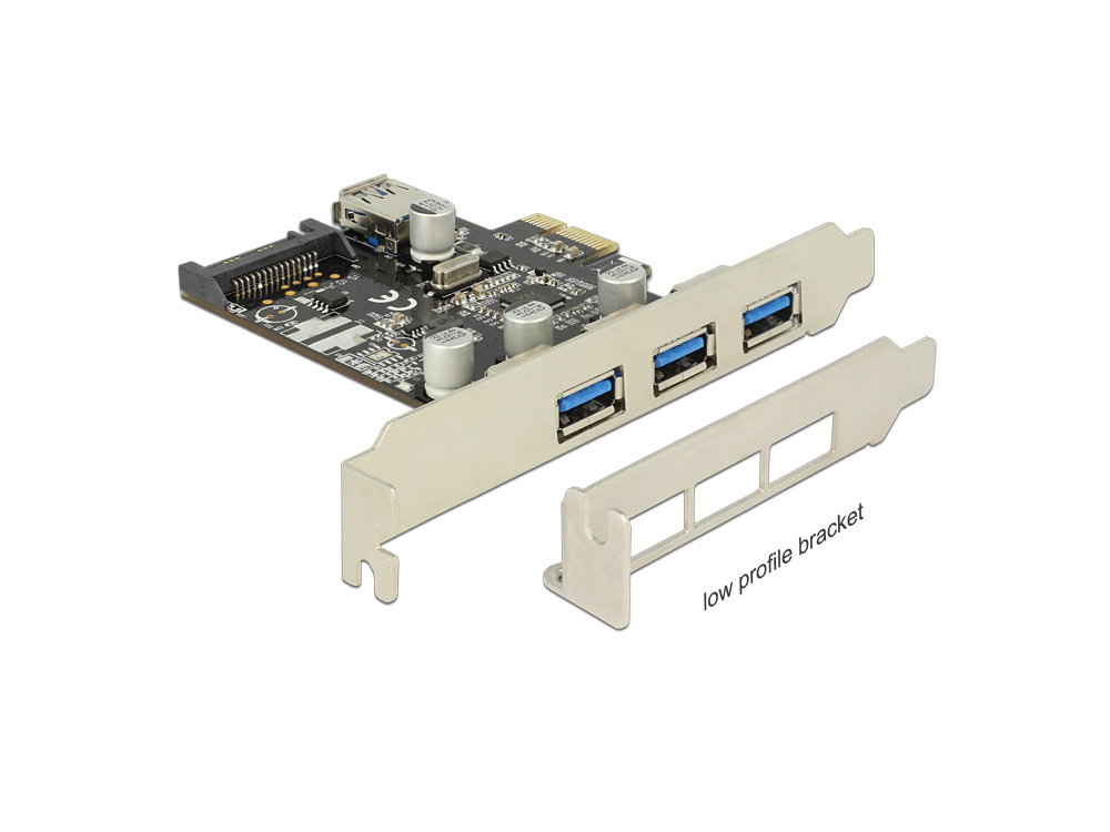 Schnittstellenkarte PCI Express an USB 3.0 3x extern 1x inte