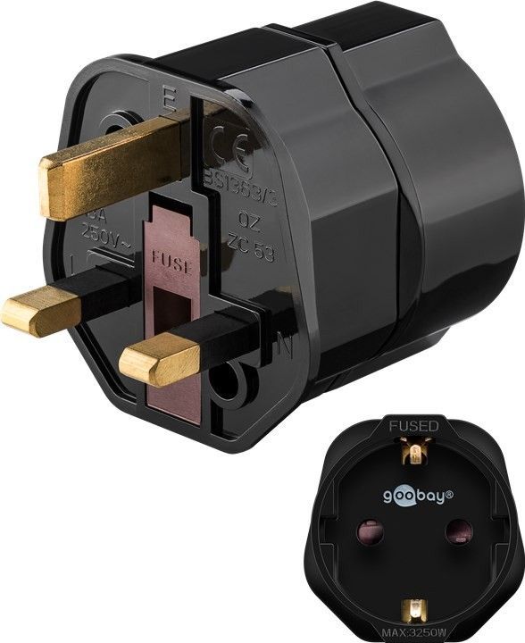 Netzadapter, British 3-Pin-Stecker (Typ G) an Schutzkontaktb