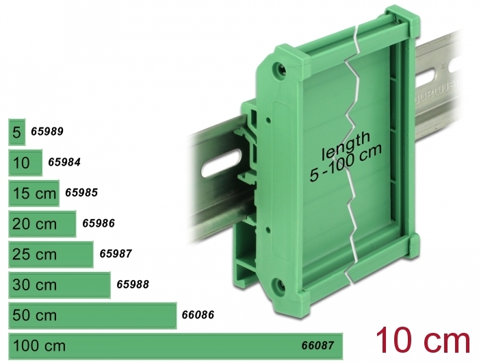 Platinenhalterung für Hutschiene 10cm lang, Delock® [65984]