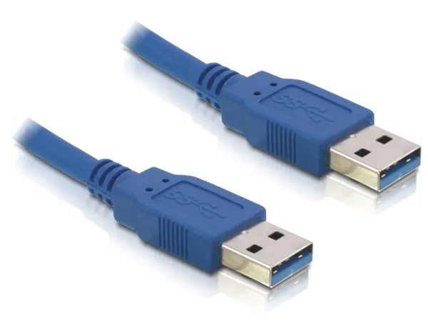 Anschlusskabel USB 3.0 Stecker A an Stecker A, 3m, blau, Delock® [82436]