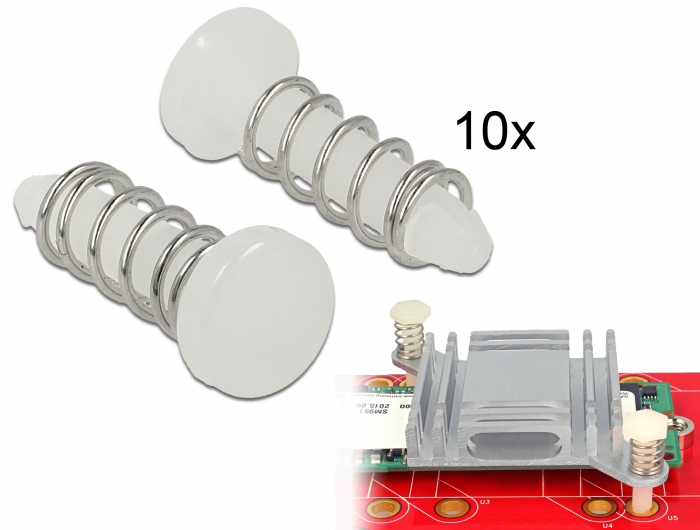 Schnappniete für Kühlkörper - Set 10 Stück, weiß, Delock® [1