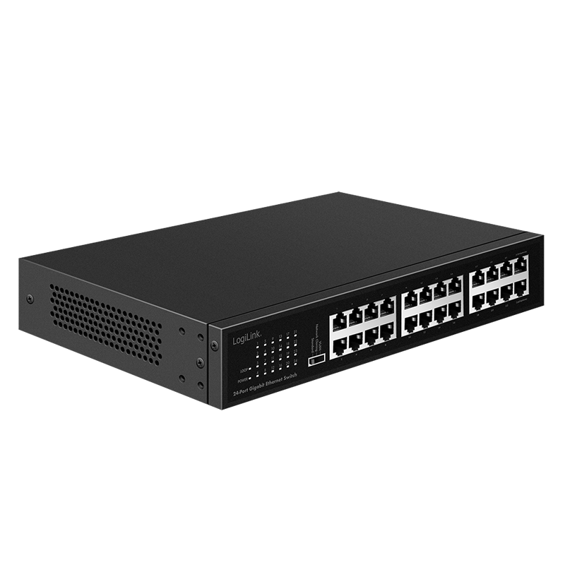 24-Port Gigabit Ethernet Netzwerk Switch, Tischaufstellung oder 19" Einbau
