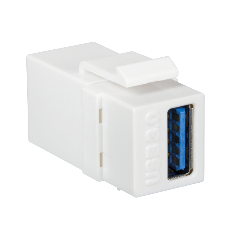 USB 3.0 Keystone-Verbinder, A/F to USB-A/F, weiß