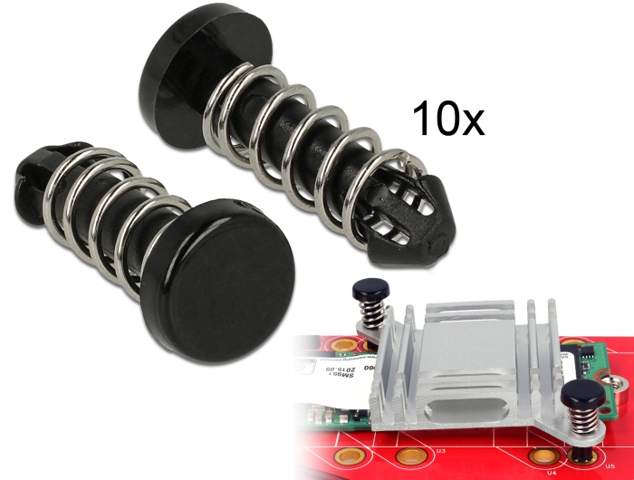 Schnappniete für Kühlkörper - Set 10 Stück, schwarz, Delock®