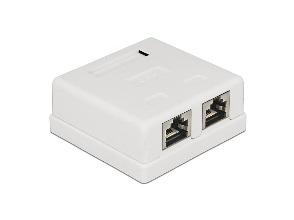 Netzwerk Anschlussdose 2 Port Cat.6, Delock® [86269]