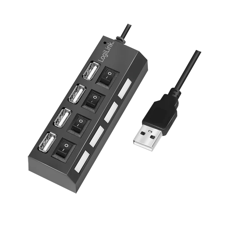 USB 2.0 HUB, 4-Port, mit ein/aus Schalter