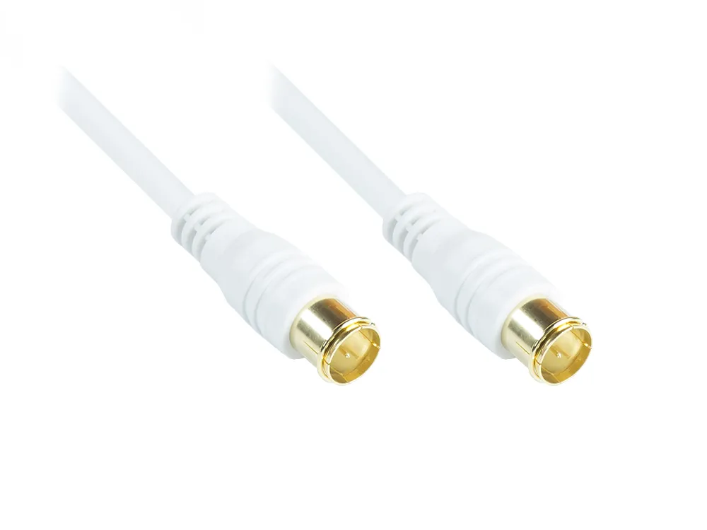 F-Quick SAT Antennenkabel, F-Quick Stecker beidseitig (vergoldet), 2x geschirmt (80 dB / 75 Ohm), CC