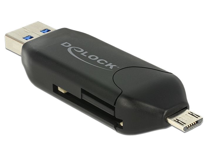 Card Reader OTG USB 3.0 SD + microSD für Smartphones, Delock