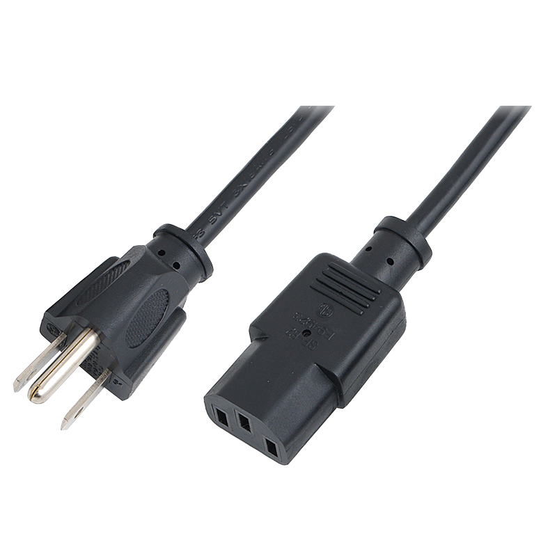 Netzkabel, NEMA 5-15P (US) zu IEC C13, schwarz, 1,8 m