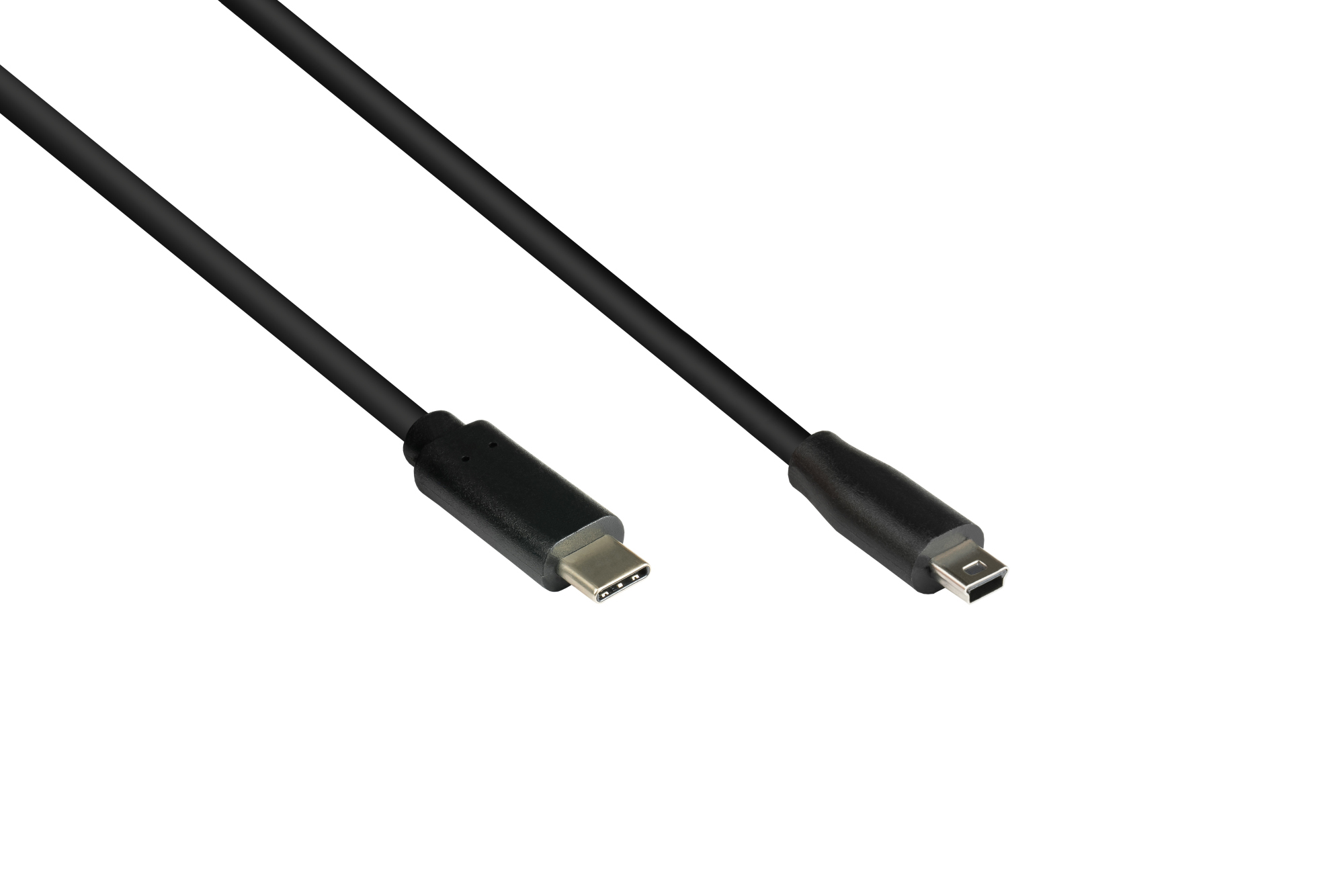 Anschlusskabel USB 2.0, USB-C™ Stecker an Stecker Mini B 5-pin, schwarz, 0,15m, Good Connections®