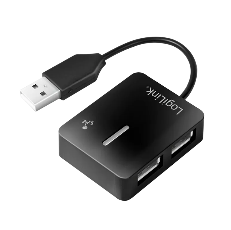 USB 2.0 Hub 4-Port, Smile, schwarz