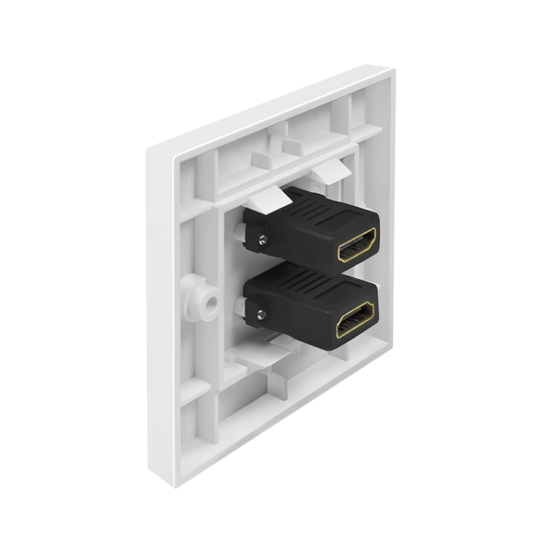 HDMI Wanddose, 2-fach, mit 2x HDMI-A Verbinder F/F, weiß