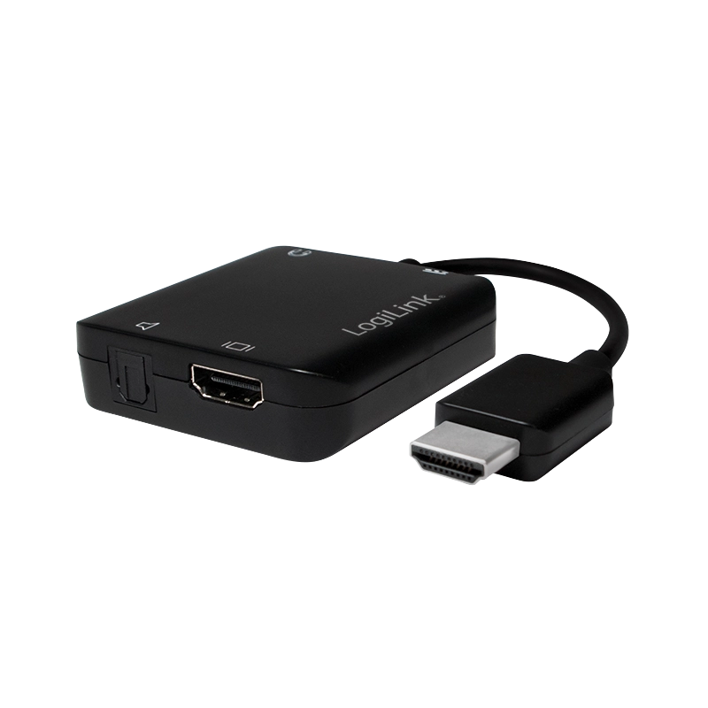 HDMI-Audio-Extractor, A/M zu A/F+3.5mm/F+ODT, 2CH/5.1CH, schwarz, 0,1 m