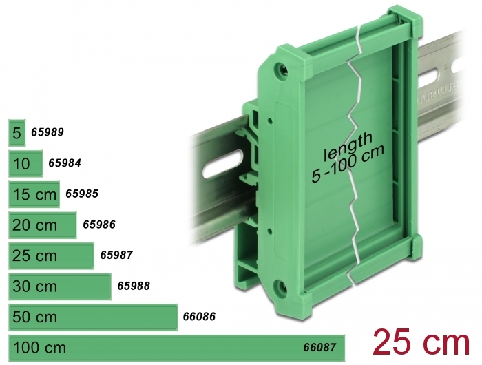 Platinenhalterung für Hutschiene 25cm lang, Delock® [65987]