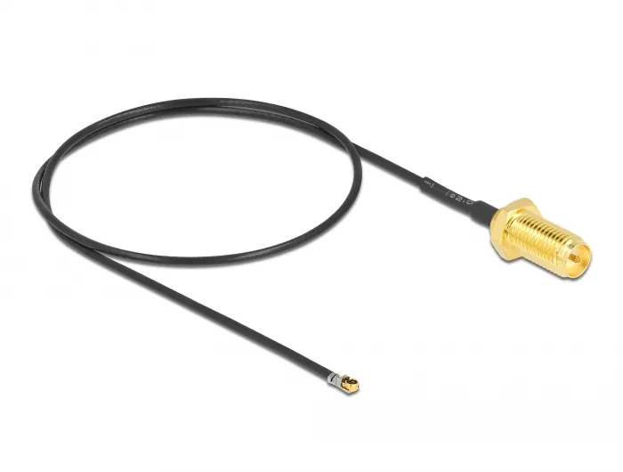 Antennenkabel RP-SMA Buchse zum Einbau zu MHF® 4L LK Stecker 1.37 35 cm Gewindelänge 10 mm, Delock®