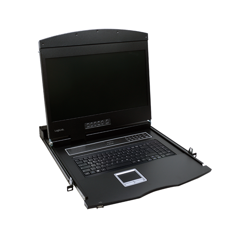 KVM-Konsole mit 19" Bildschirm, VGA, USB-A, PS/2