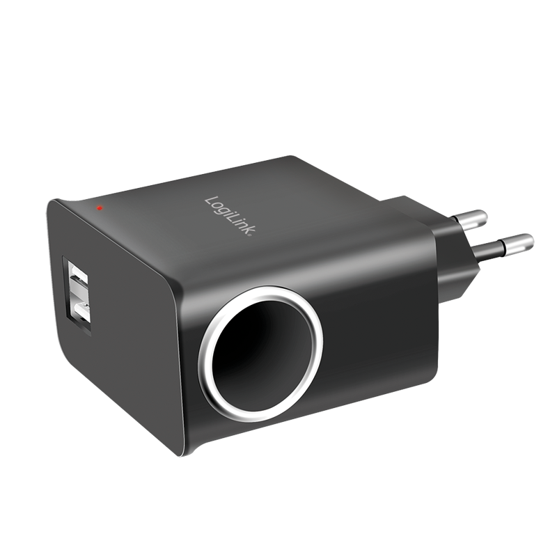 3-fach-USB-Ladeadapter, 2x USB-A, 1x Zigarettenanzünder Buchse, 12 W