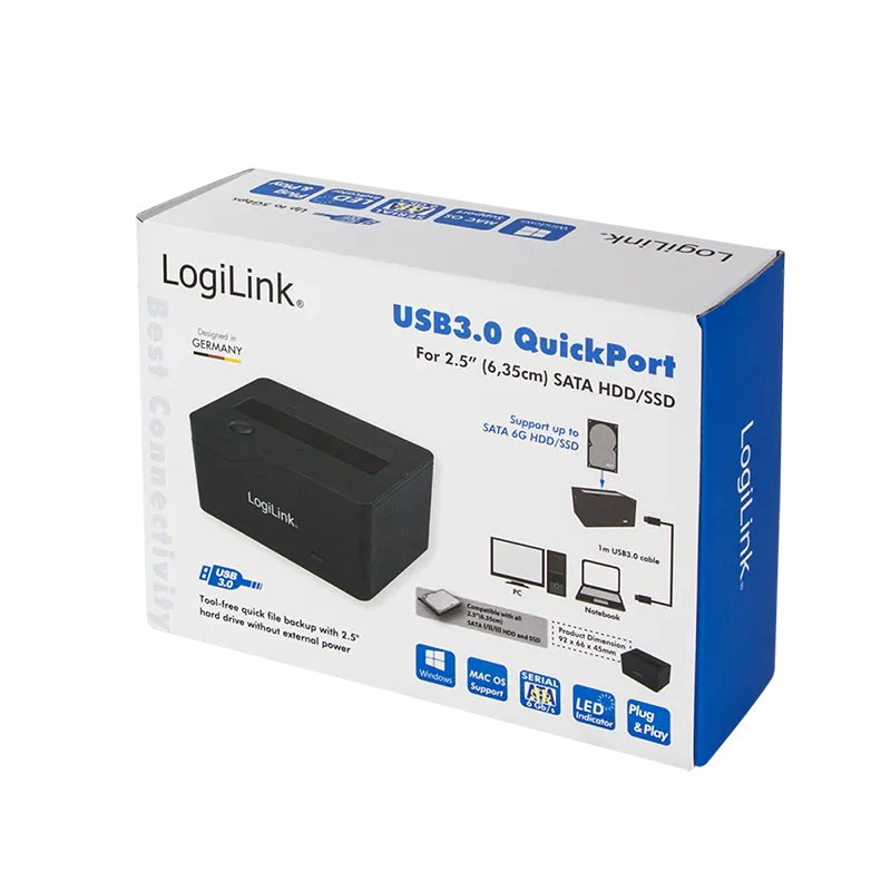 USB 3.0 Quickport, 1-Port, für 2,5" SATA HDD/SSD