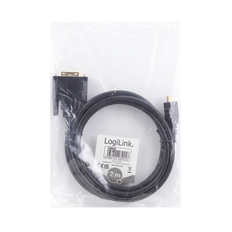 HDMI-Kabel, Mini-C/M zu DVI-D/M, 1080p, schwarz, 2 m