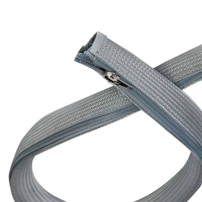 Kabelschlauch mit Reißverschluss, Polyester, Ø 20 mm, grau, 1 m