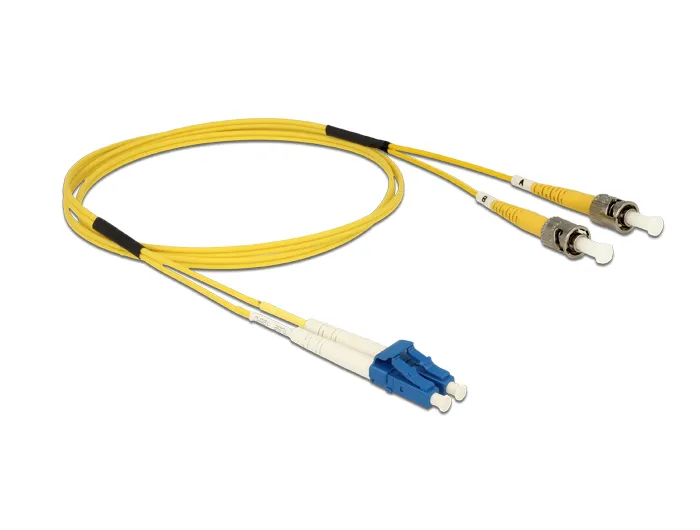 Kabel Lichtwellenleiter LC an ST Singlemode OS2, 1m, Delock® [84611]