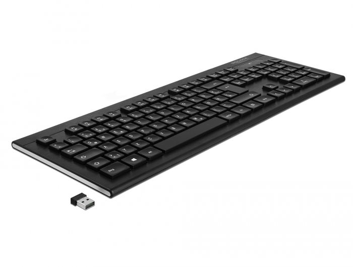 USB Tastatur 2,4 GHz kabellos schwarz (Water-Drop ), Delock®