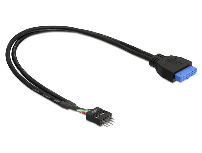 Kabel, USB 3.0 Pinheader Buchse an USB 2.0 Pinheader Stecker, 0,6m, Delock® [83792]