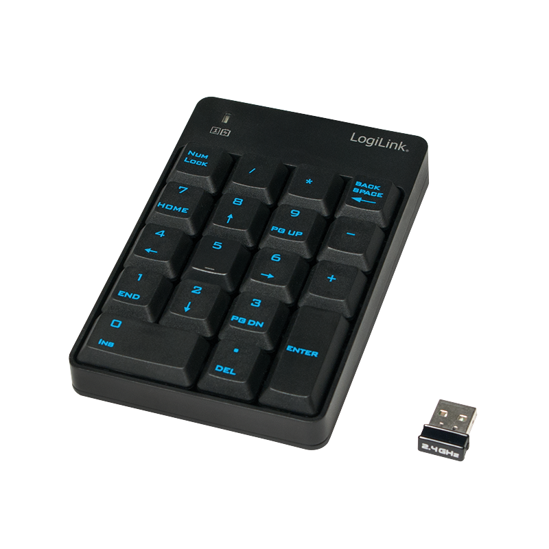 Kabelloses Funk Keypad, 2,4 GHz, schwarz
