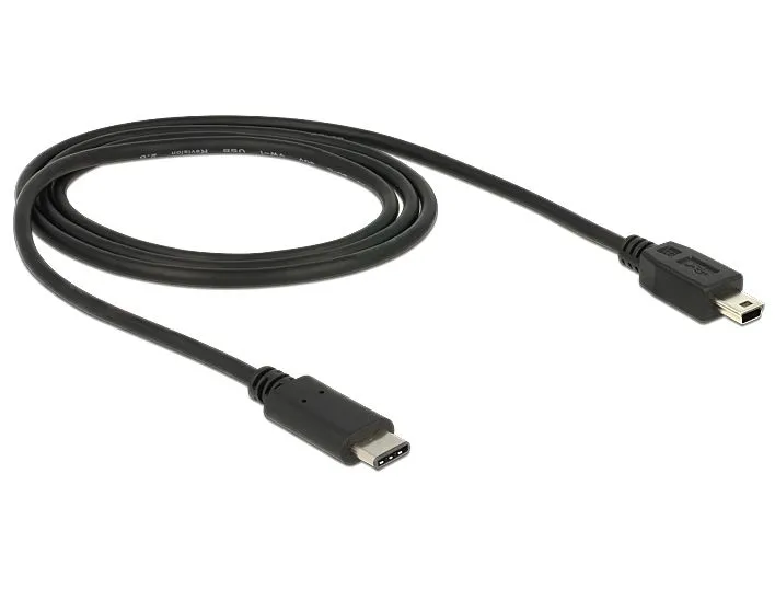 USB Kabel 2.0, USB-C™ Stecker an USB 2.0 Mini-B Stecker, schwarz, 1m, Delock® [83603]