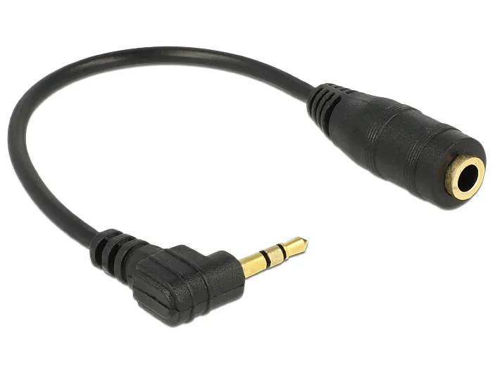 Kabel Audio Klinke 2,5 mm Stecker gewinkelt an 3,5 mm Buchse 3 Pin 14 cm, Delock® [65397]