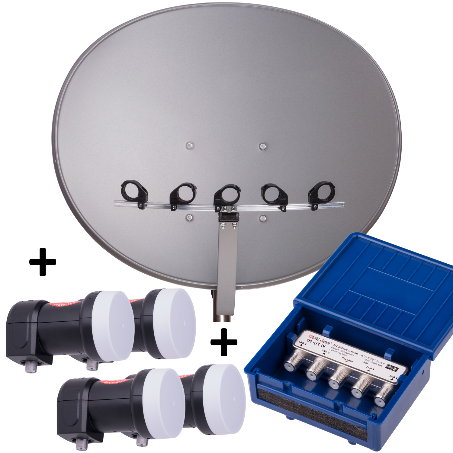 E-85 A + MS4/1 + 4x Single LNB - Multifocus Set