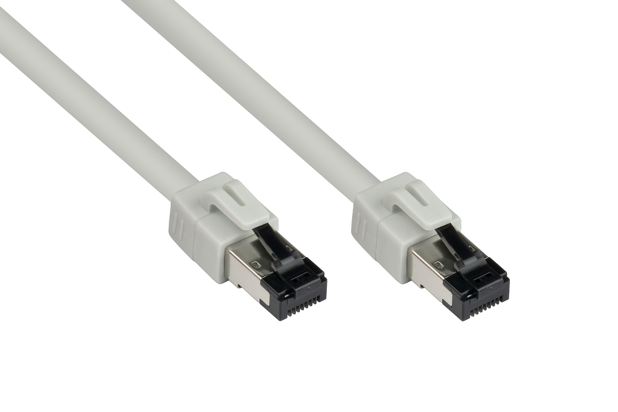RNS® Patchkabel Cat. 8.1, S/FTP, PiMF, halogenfrei (LSZH), 2000MHz, 40Gbit/s, grau, 0,5m, Good Conne