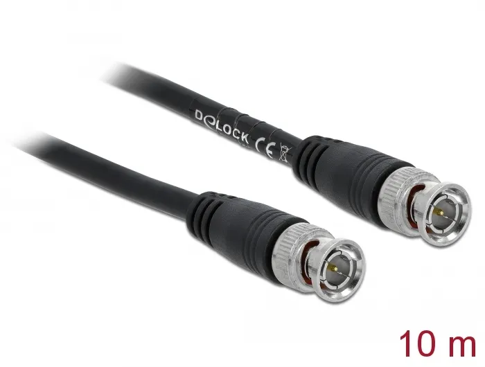 Kabel BNC Stecker an BNC Stecker, schwarz, 10 m, Delock® [80085]