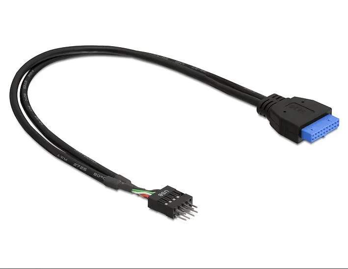 Kabel, USB 3.0 Pinheader Buchse an USB 2.0 Pinheader Stecker, 0,45m, Delock® [83791]