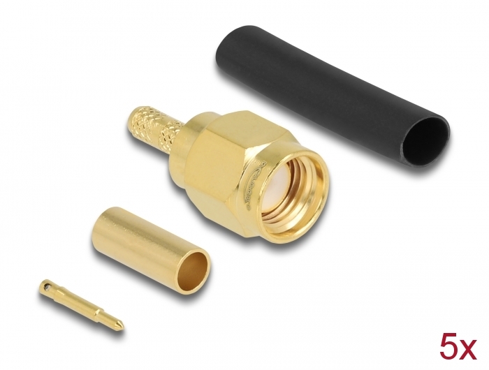 SMA Stecker zum Crimpen RG-174 / RG-316 mit passendem Schrum