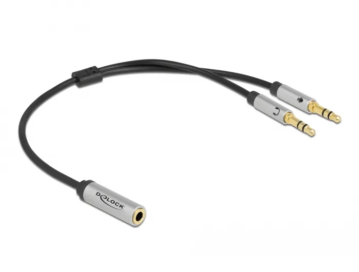 Headset Adapter 1 x 3,5 mm 4 Pin Klinkenbuchse zu 2 x 3,5 mm 3 Pin Klinkenstecker (CTIA), Delock® [6