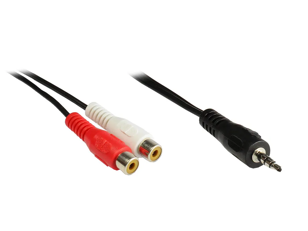 Audio Kabel 3,5mm Klinke St. / 2 x Cinch Bu. Länge: 1,5m, Good Connections®