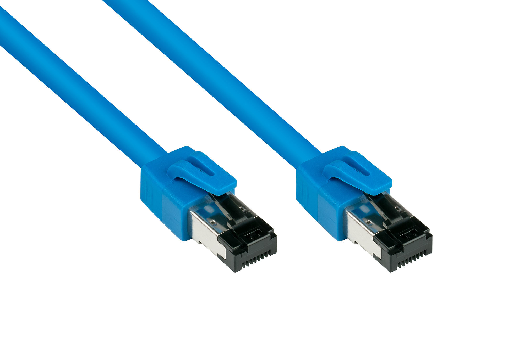 RNS® Patchkabel Cat. 8.1, S/FTP, PiMF, halogenfrei (LSZH), 2000MHz, 40Gbit/s, blau, 1,5m, Good Conne