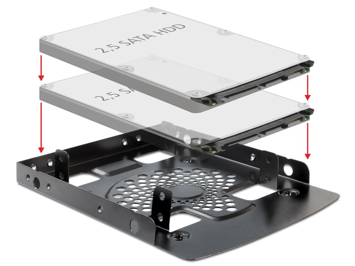 Einbaurahmen 3,5", 2x 2,5" HDD, Delock® [18198]