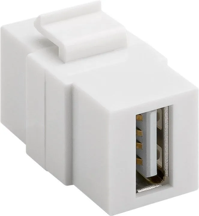 KeyStone Modul, USB 2.0 Buchse A an USB 2.0 Buchse A, Gehäuse weiß