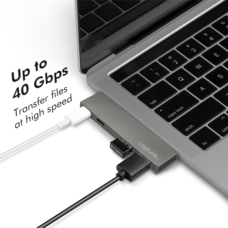 USB 3.2 Gen2x2 Dockingstation, 4-Port, PD, silber