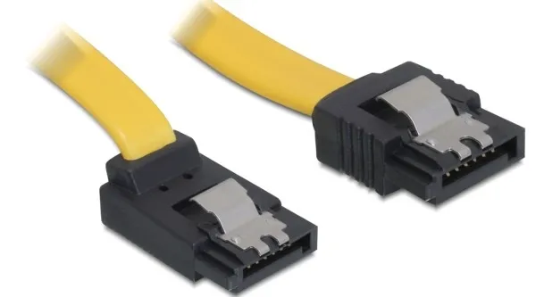 SATA 3 Gb/s Anschlusskabel 30cm oben/gerade Metall gelb, Delock® [82472]