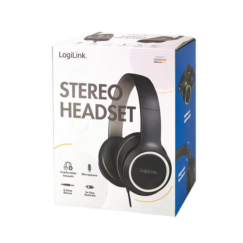 Stereo-Headset, 1x 3,5-mm-Klinkenstecker, High Quality, schwarz