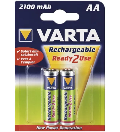 Varta® Akku (READY 2 USE) Ni-MH Mignon (AA) 1,2V 2100mA (56706), 2er Pack in Blister