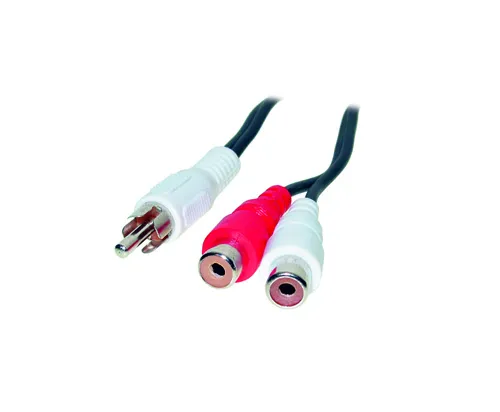 Audio Adapter Mono Cinch Stecker / 2 x Buchse Länge: 0,2m, Good Connections®